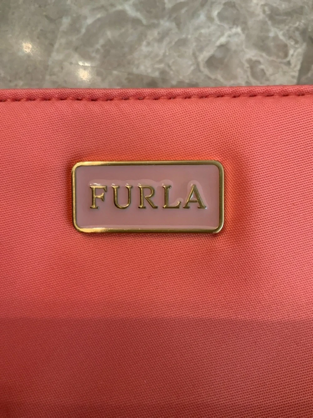 Furla Coral and Light Pink Shoulder Bag GUC - Picture 15 of 16